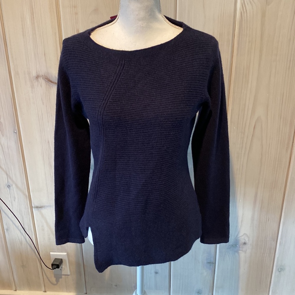 Navy Metric New York asymmetrical sweater NWT